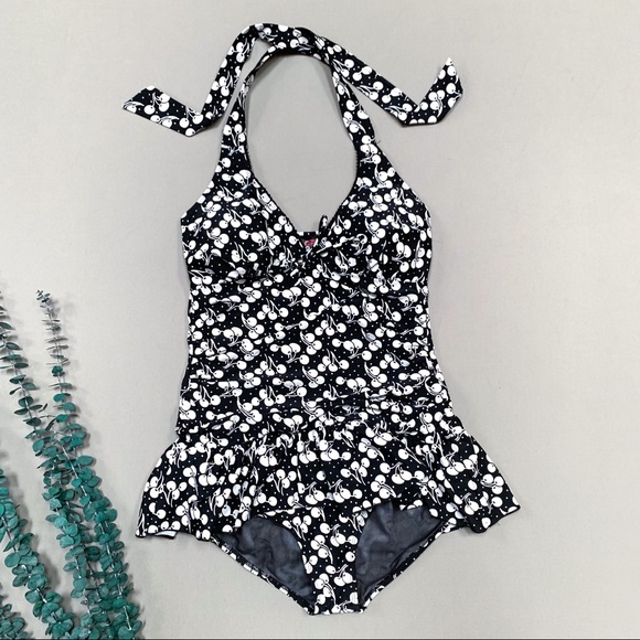 TORRID Retro Chic cherry print one piece 1X.